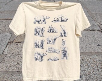 Polar Bear T-Shirt: Vintage Arctic Wildlife Graphic Tee, Winter Nature Shirt, Bear Lover Gift