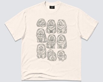 Chow Chow T-Shirt: Vintage Dog Sketch Graphic Tee, Fluffy Breed Shirt, Owner Gift