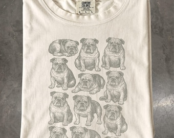 English Bulldog T-Shirt, Vintage Bulldog Graphic Tee, Bulldog Lover Gift