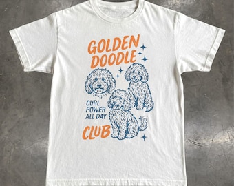 Goldendoodle Shirt - Curl Power Club Doodle Dog Graphic Tee, Goldendoodle Gift