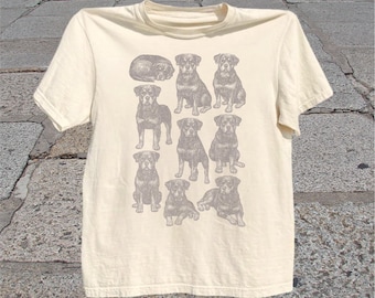 Rottweiler Dog T-Shirt: Vintage Sketch Pet Lover Graphic Tee
