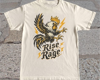 Rooster T-Shirt: Vintage Chicken Graphic Tee, Retro Farm Shirt, Farmer Gift