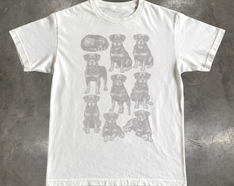 Rottweiler Dog T-Shirt: Vintage Sketch Pet Lover Graphic Tee