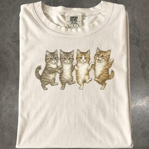 Dancing Cats T-Shirt, Vintage Kitten Graphic Tee, Funny Cat Lover Gift