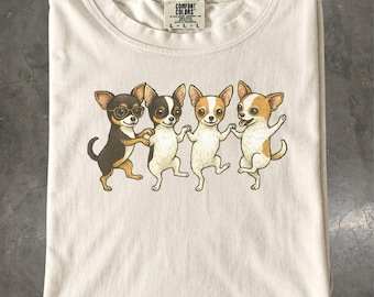 Dancing Chihuahua T-Shirt, Retro Dog Graphic Tee, Funny Chihuahua Lover Gift