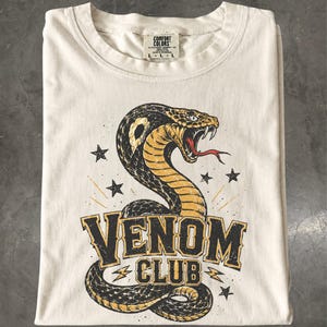 Vintage Cobra T-Shirt, Venom Club Graphic Tee, Retro Snake Art, Comfort Colors Shirt