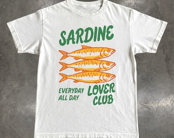 Sardine T-Shirt: Retro Tinned Fish Lover Club Graphic Tee