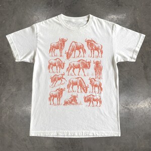 Wildebeest Graphic T-Shirt, Vintage African Safari Tee, Wildlife Lover Shirt