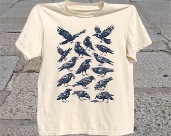 Raven T-Shirt: Vintage Bird Lover Graphic Tee