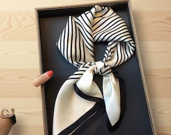 Satin Silk Print Square Hijab Scarf