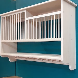 Shaker Peg Kitchen Window Plate Rack Shelf Wood Dish Cabinet for Plates ...