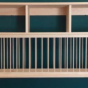 Cubby Triple Shelf wood plate dish rack glasses spices organizer kitchen cabinet