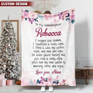 Personalized Granddaughter Christmas Blanket – Winter Fleece Sherpa Throw