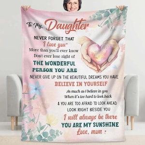 Personalized “To My Daughter” Blanket – Custom Birthday Gift from Mom, Cozy Keepsake Throw