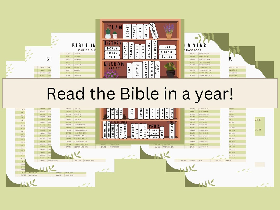 Read the Bible in a Year | Printable Bible Study + Tracker - Etsy