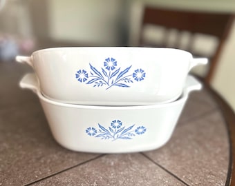 Vintage Corning Ware Blue Cornflower Casserole Dishes