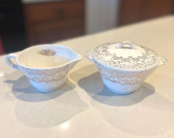 Antique Royal China “Santa Rosa” Creamer and Sugar Bowl Set
