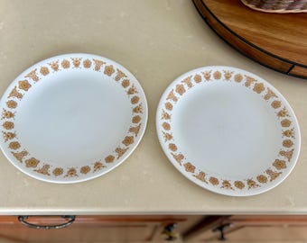 Vintage Corelle Butterfly Gold Salad Plates (Set of 2)