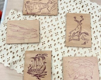 Vintage Wood Burning Craft Kit Plaques