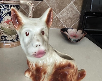 Vintage Terrier Dog Planter
