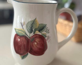 Vintage China Pearl Casuals “Apples” Stoneware Pitcher