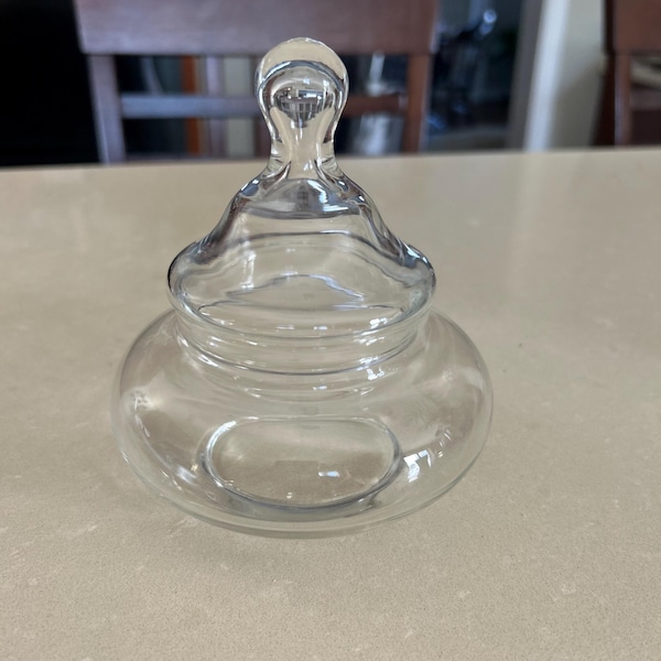 Tarro de boticario de vidrio vintage / plato para dulces