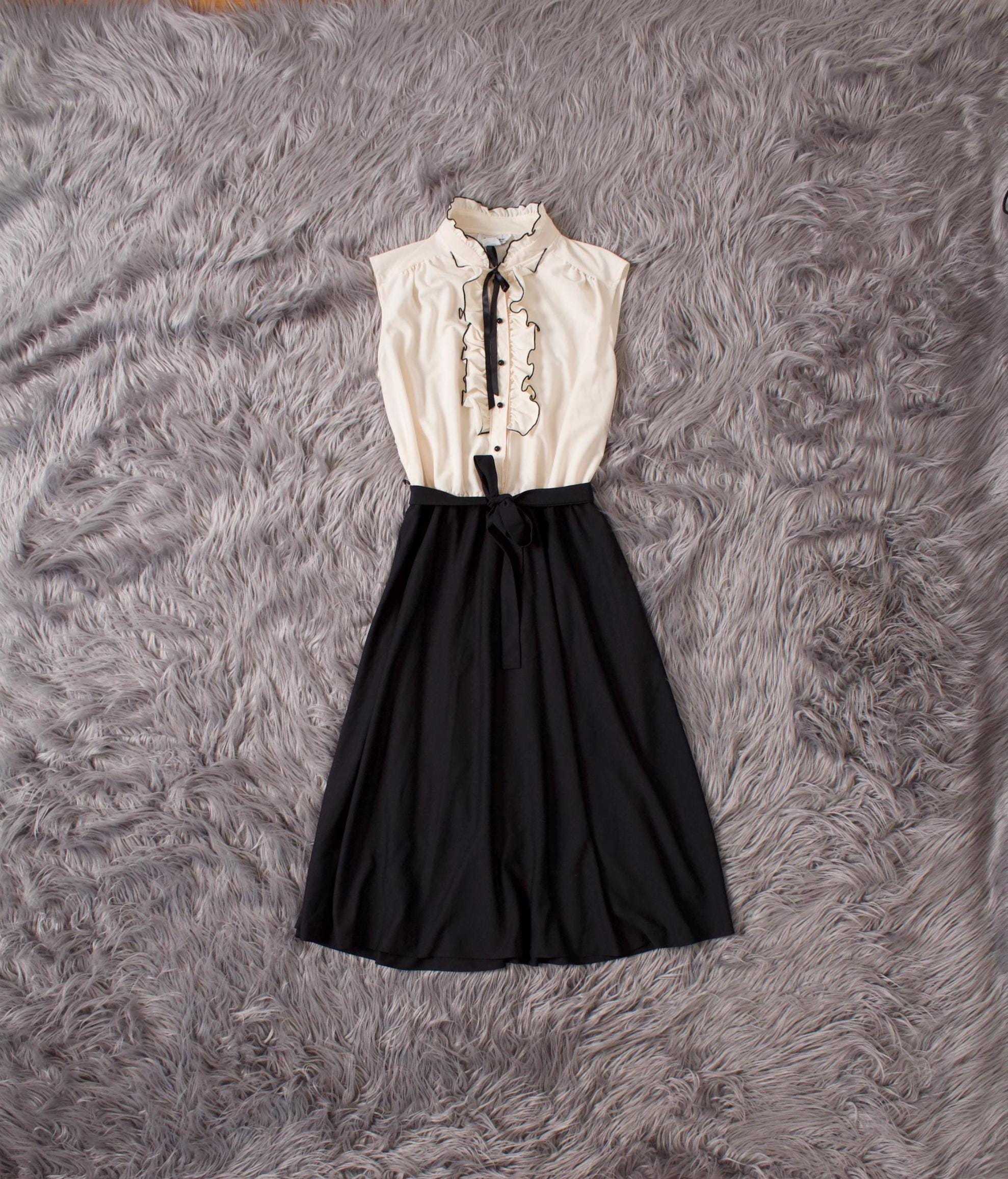Black Tie 80s Dress - Etsy