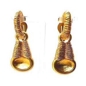 Boucles D'oreilles Vintage GUY LAROCHE Paris - Perles Et Cristal, Finition Or, Occasion