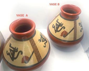 Set of Two Jose D Salazar Handmade Pottery Vases SHIPPING INCLUDED
