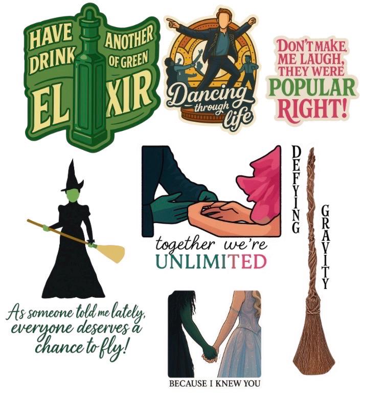 Wicked Movie Inspired Sticker Packs - Etsy