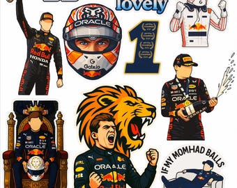 Paquete de pegatinas de Max Verstappen (10 pegatinas)
