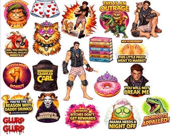 Paquete de pegatinas de Carl de Dungeon Crawler (20 pegatinas)