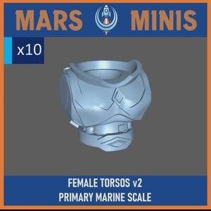 FEMALE MARINE Torsos v2 - Bits - (10x) - sized for Primary Marines- 28mm