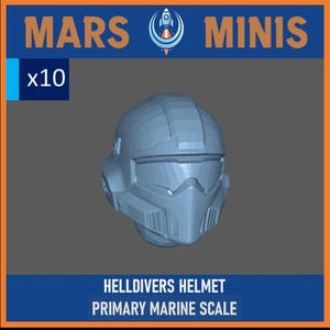 Helldiver Basic Helmet - Helldivers - (10x) - sized for Primary Marines- 28mm