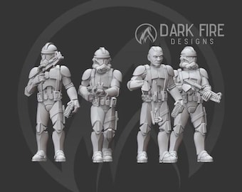 GREEN COMMANDER - (1x) - sized for SW Legion scale - 32mm - Darkfire