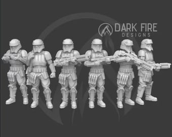 Tropical Casual Team - (6x models) - sized for SW Legion scale - 35mm - Darkfire