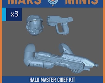 KIT MASTER CHIEF - Spartan - (3x) - tamaño para Marines Primarios - 32 mm