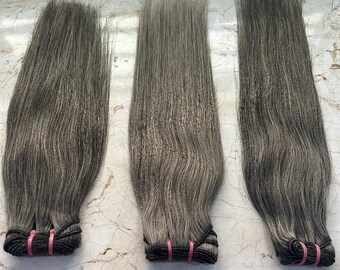 Natural Grey Human Hair Bundle Deals