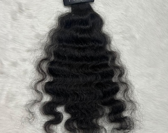 Curly Remy Human Hair Ponytail Extension – Natural Black Texture, Voluminous 8-22 Inch