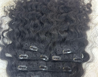 Natural Curly Clip-In Human Hair Extensions