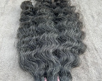 Dark Curly Grey Human Hair Bundles | Double Weft Extensions