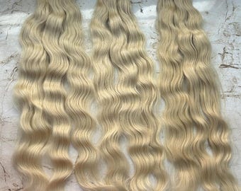 613 Blonde Wavy Human Hair Bundles