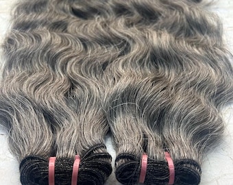 Gray Salt Pepper Human Hair Bundles