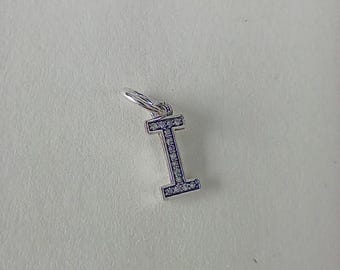 pandora sterling silver letter i initial dangle charm