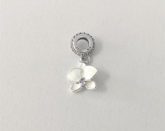 pandora charm sterling silver white orchid pendant charm