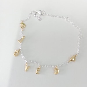 pandora shine loved script silver & gold bracelet