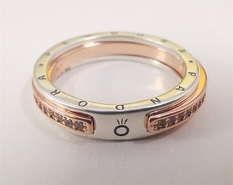 new pandora logo sparkly two-color ring s925 ale