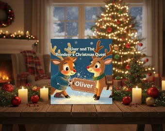 Personalisiertes Weihnachtsgeschichtenbuch, Rentier auf der Suche, Kinder im Alter von 3-7