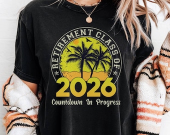 Camiseta de jubilación de la clase de 2026, camiseta de jubilación de docentes, sudadera con cuenta regresiva para la jubilación, cuello redondo de la gira de despedida de docentes, regalo escolar