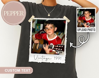 Camiseta de cumpleaños número 35 con foto personalizada, camiseta de cumpleaños personalizada, camiseta de cumpleaños vintage de 1991, camiseta con foto personalizada, regalo de cumpleaños número 35